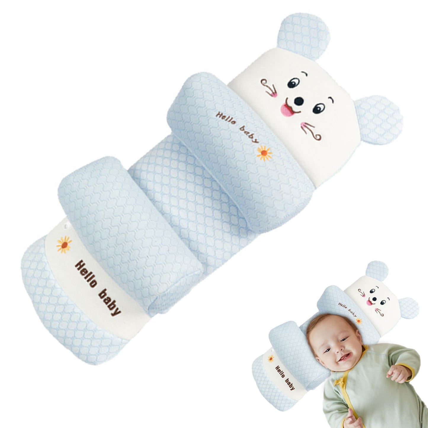 CozyBabyNest.Newborn Baby Head Shaping Pillow