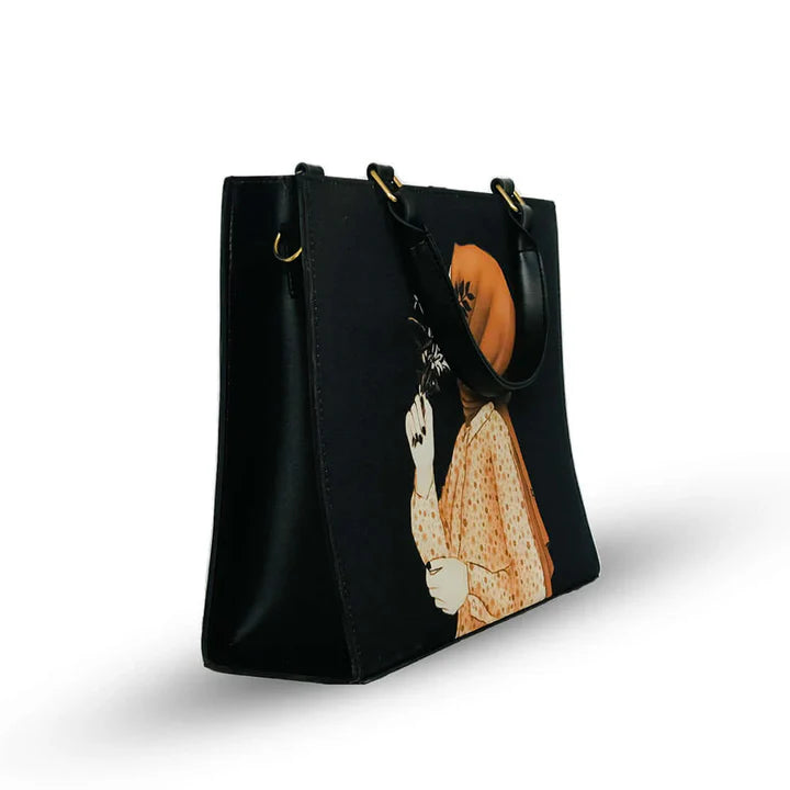Hijab Girl Black Canvas Tote Bag